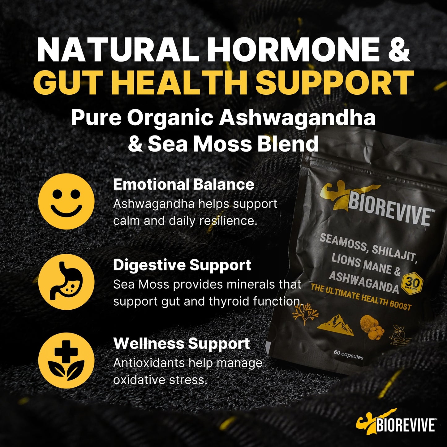 4 in 1 | Seamoss | Shilajit | Lions Mane | Ashwagandha - The Ultimate health Boost