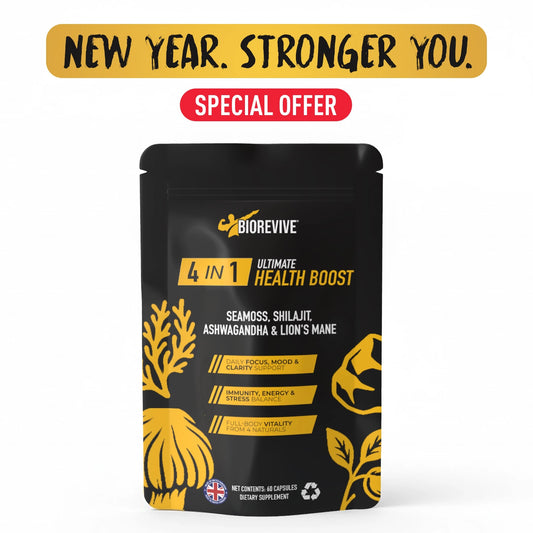 4-IN-1 - Seamoss, Shilajit, Lions Mane, Ashwagandha