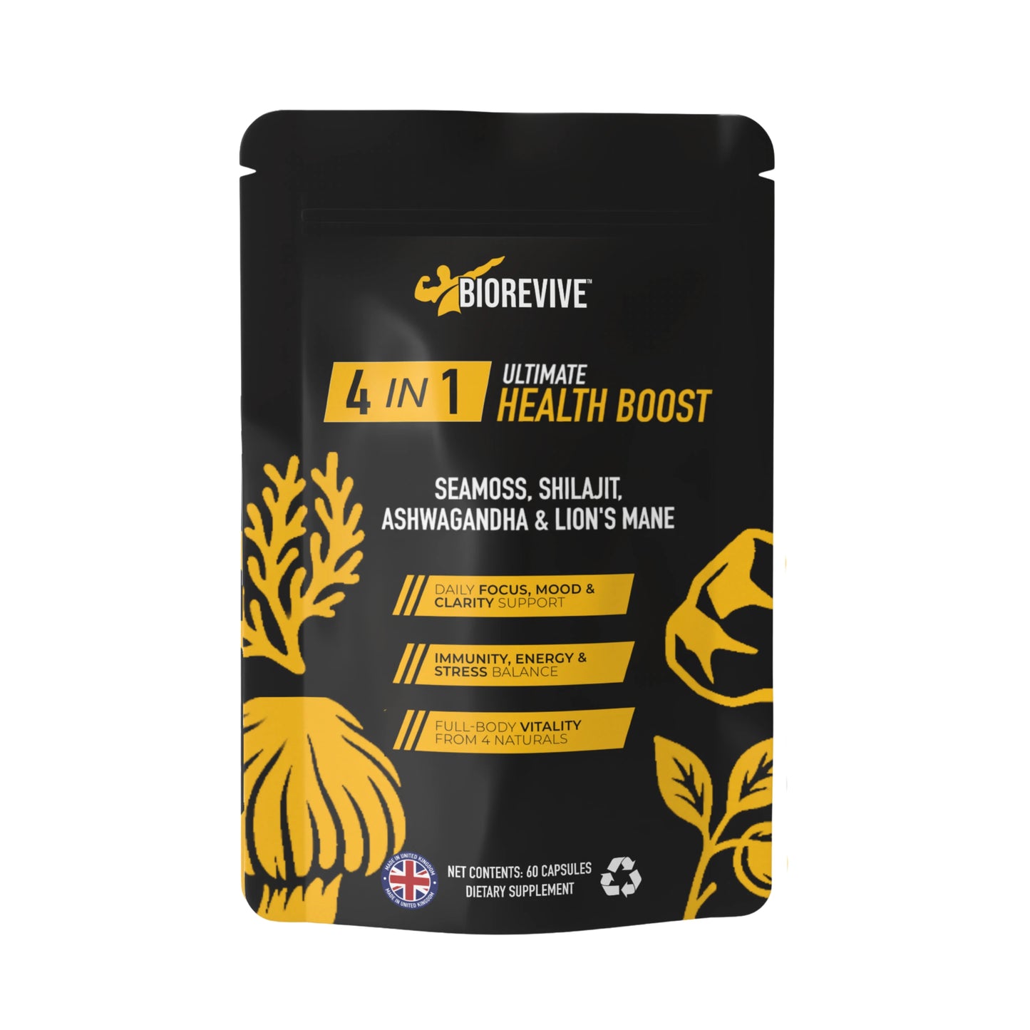 4-IN-1 - Seamoss, Shilajit, Lions Mane, Ashwagandha – BioRevive 4-IN-1 - Seamoss, Shilajit, Lions Mane, Ashwagandha – BioRevive