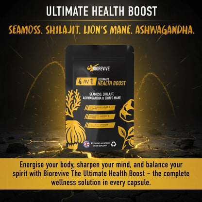 4-IN-1 - Seamoss, Shilajit, Lions Mane, Ashwagandha