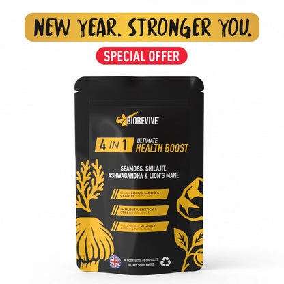 4-IN-1 - Seamoss, Shilajit, Lions Mane, Ashwagandha